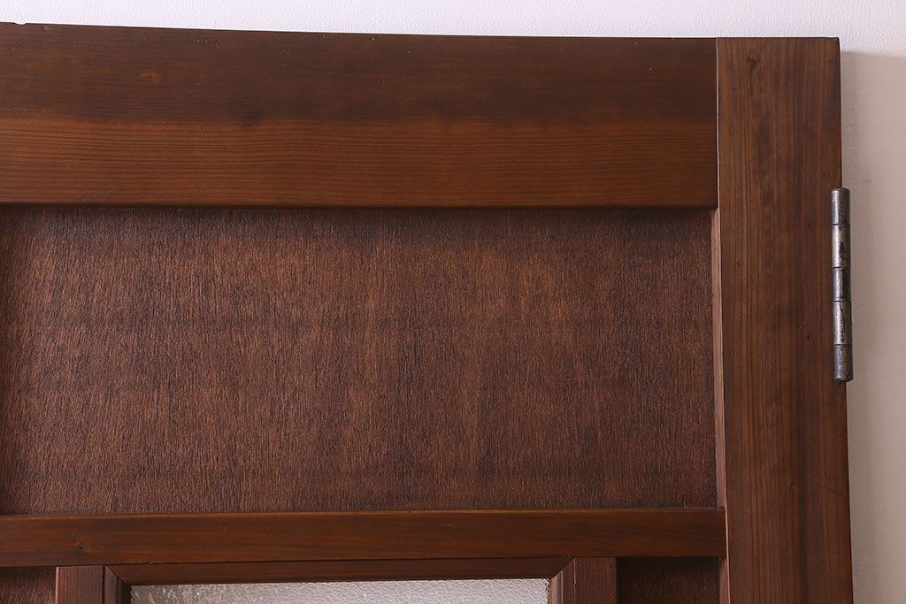 【O様ご成約分】ペイント家具　昭和期　ダイヤガラス入り　シャビーな雰囲気漂う木製ドア(扉)