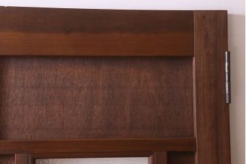 【O様ご成約分】ペイント家具　昭和期　ダイヤガラス入り　シャビーな雰囲気漂う木製ドア(扉)