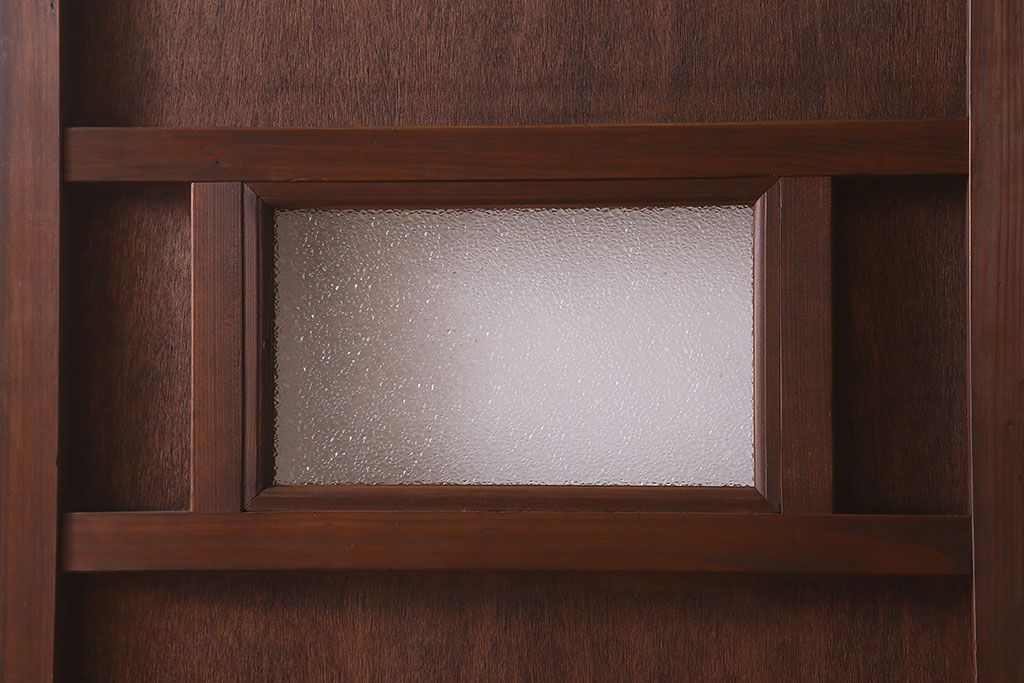 【O様ご成約分】ペイント家具　昭和期　ダイヤガラス入り　シャビーな雰囲気漂う木製ドア(扉)