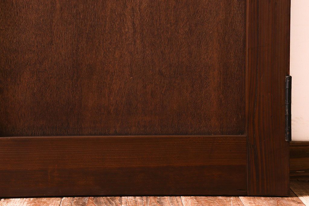 【O様ご成約分】ペイント家具　昭和期　ダイヤガラス入り　シャビーな雰囲気漂う木製ドア(扉)