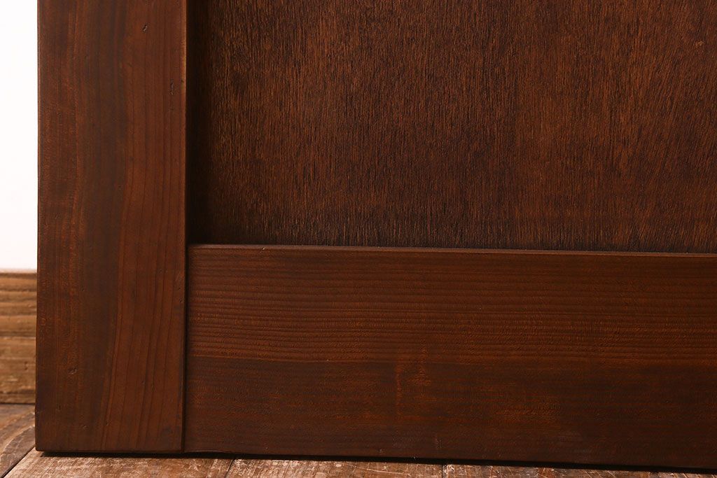 【O様ご成約分】ペイント家具　昭和期　ダイヤガラス入り　シャビーな雰囲気漂う木製ドア(扉)