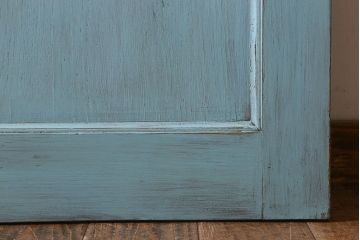 ペイント家具　昭和期　モールガラス入り　シャビーな雰囲気漂う木製ドア(扉)