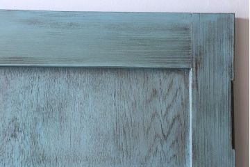 ペイント家具　昭和期　モールガラス入り　シャビーな雰囲気漂う木製ドア(扉)