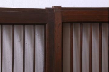 和製アンティーク　クリアガラス　組子のデザインが目を引く　大正昭和期の書院戸(明り取り、明かり取り、組子)4枚セット