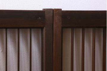 和製アンティーク　クリアガラス　組子のデザインが目を引く　大正昭和期の書院戸(明り取り、明かり取り、組子)4枚セット