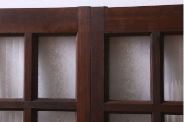 結霜ガラス・銀モールガラス使用!　大正ロマン香る明り取り(明かり取り、窓)2枚セット