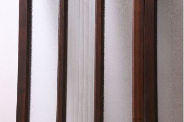 結霜ガラス・銀モールガラス使用!　大正ロマン香る明り取り(明かり取り、窓)2枚セット