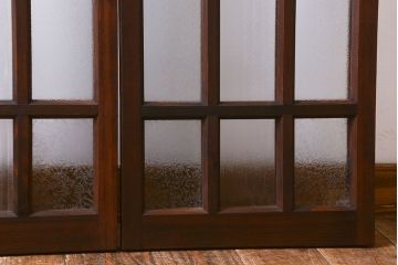 結霜ガラス・銀モールガラス使用!　大正ロマン香る明り取り(明かり取り、窓)2枚セット