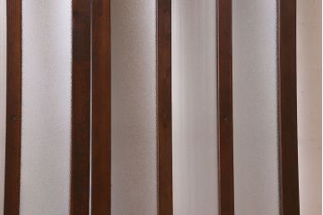 結霜ガラス・銀モールガラス使用!　大正ロマン香る明り取り(明かり取り、窓)2枚セット