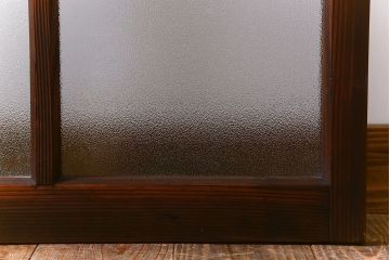 大正〜昭和期　結霜ガラス・色ガラス入り!モダンな雰囲気が魅力的なガラス戸(引き戸、窓)