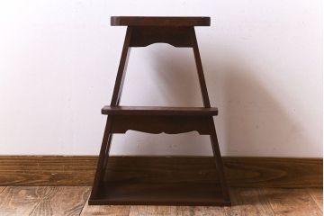 アンティーク雑貨　大正昭和期　ひょうたんのアクセント　懐かしさ漂う踏み台(花台、飾り台)