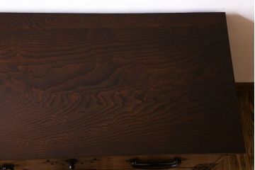 アンティーク家具　和製アンティーク　天板栗材　和モダンの空間を引きたてる　脚付きタンスローチェスト(衣装箪笥、引き出し、テレビ台)