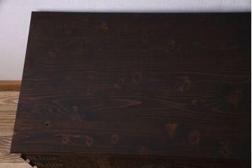 アンティーク家具　和製アンティーク　観音開き戸　鉄脚付き!タンスローチェスト(衣装箪笥、引き出し、テレビ台)