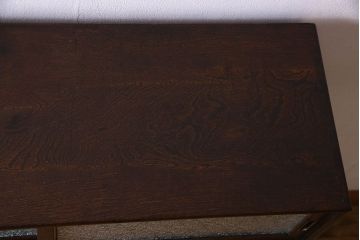 レトロ家具　昭和レトロ　美しいダイヤガラス入り!薄型収納棚(戸棚、食器棚)