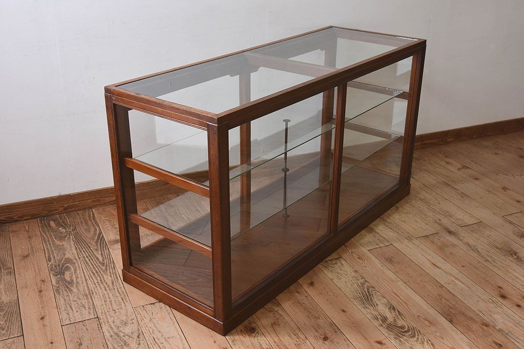 レトロ家具　和製アンティーク　レトロな雰囲気が魅力的な商店のガラスケース(ショーケース、飾り棚、陳列棚)