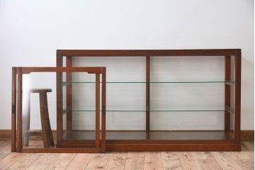 レトロ家具　和製アンティーク　レトロな雰囲気が魅力的な商店のガラスケース(ショーケース、飾り棚、陳列棚)