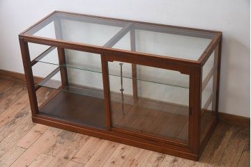 レトロ家具　和製アンティーク　レトロな雰囲気が魅力的な商店のガラスケース(ショーケース、飾り棚、陳列棚)