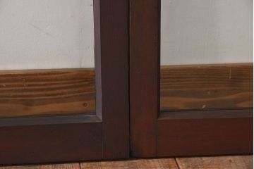 和製アンティーク　小振りなサイズが可愛らしい　レトロなガラス戸(窓)4枚セット