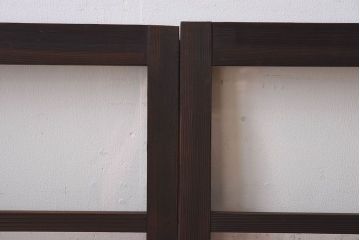 和製アンティーク　小振りなサイズが可愛らしい　レトロなガラス戸(窓)4枚セット