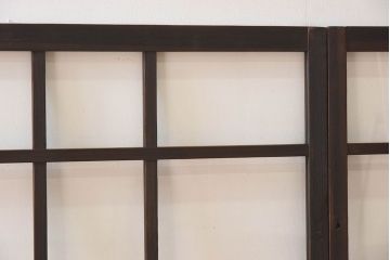 和製アンティーク　小振りなサイズが可愛らしい　レトロなガラス戸(窓)4枚セット