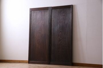 和製アンティーク　高級杉材一枚板の上質な板戸2枚セット