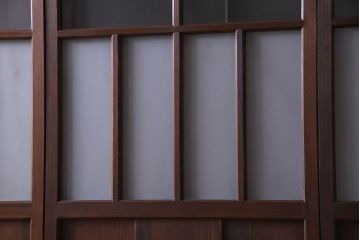 和製アンティーク　和モダンなガラス戸(引き戸、格子戸)4枚セット