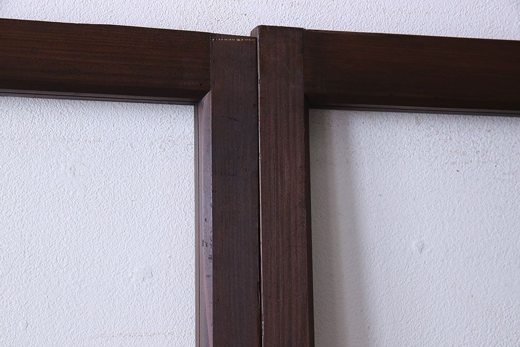 和製アンティーク　和モダンなガラス戸(引き戸、格子戸)4枚セット