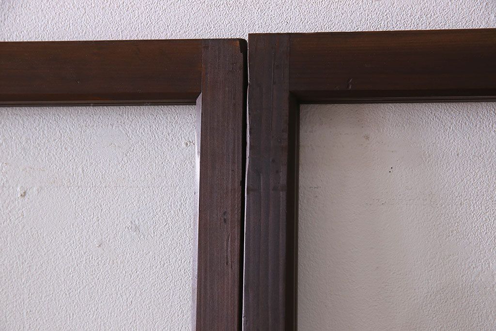 和製アンティーク　和モダンなガラス戸(引き戸、格子戸)4枚セット