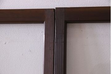 和製アンティーク　和モダンなガラス戸(引き戸、格子戸)4枚セット