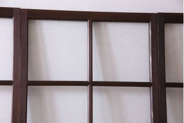 和製アンティーク　和モダンなガラス戸(引き戸、格子戸)4枚セット