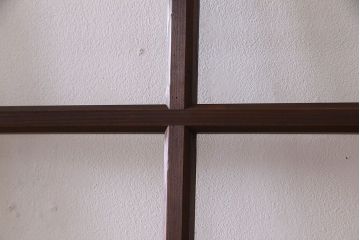 和製アンティーク　和モダンなガラス戸(引き戸、格子戸)4枚セット