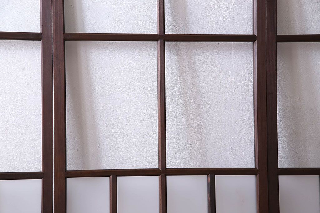 和製アンティーク　和モダンなガラス戸(引き戸、格子戸)4枚セット