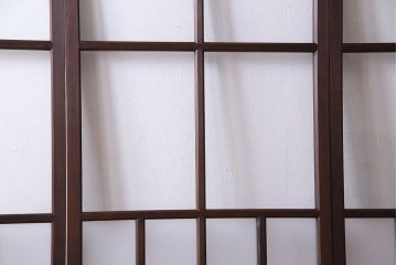 和製アンティーク　和モダンなガラス戸(引き戸、格子戸)4枚セット