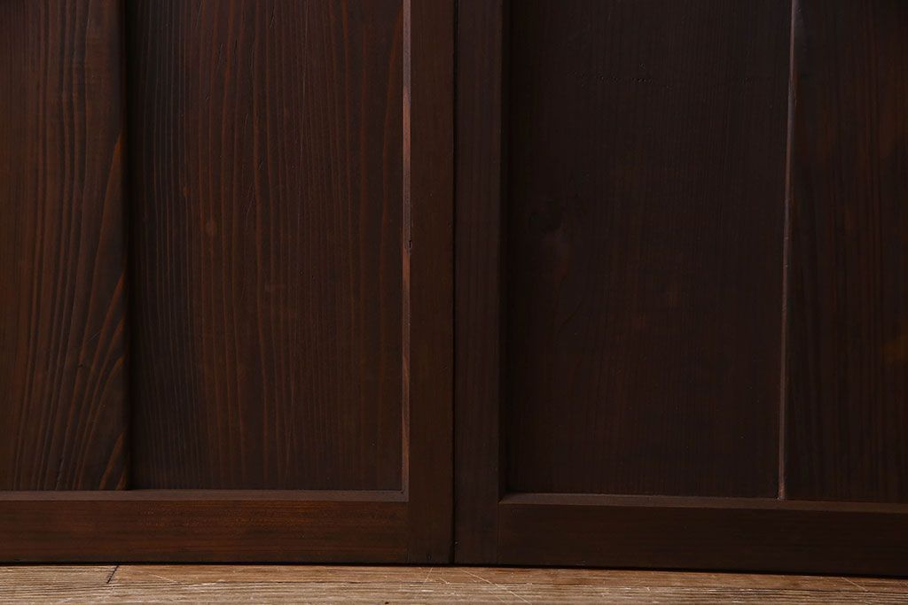 和製アンティーク　和モダンなガラス戸(引き戸、格子戸)4枚セット