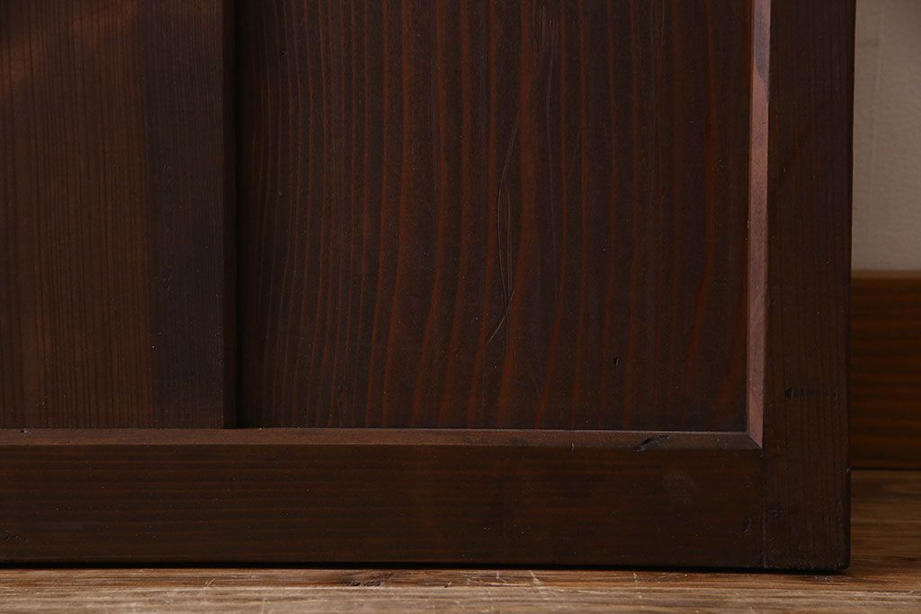 和製アンティーク　和モダンなガラス戸(引き戸、格子戸)4枚セット