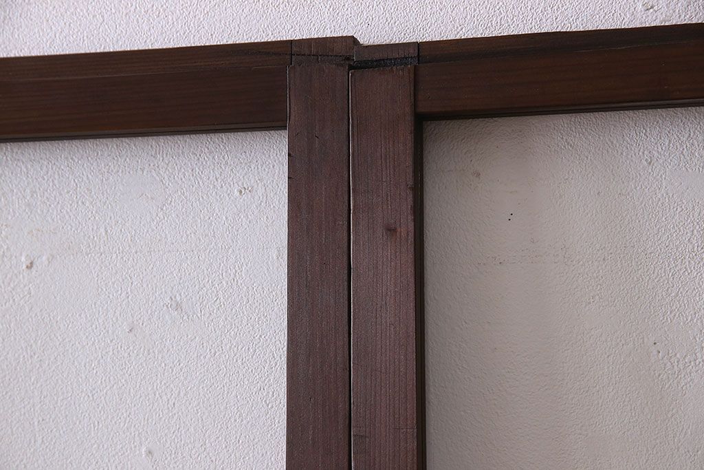 和製アンティーク　和モダンなガラス戸(引き戸、格子戸)4枚セット