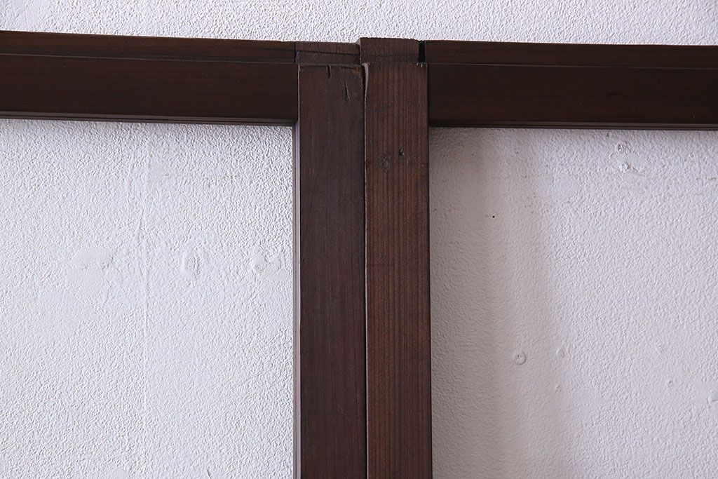 和製アンティーク　和モダンなガラス戸(引き戸、格子戸)4枚セット