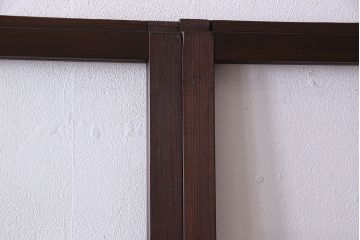 和製アンティーク　和モダンなガラス戸(引き戸、格子戸)4枚セット