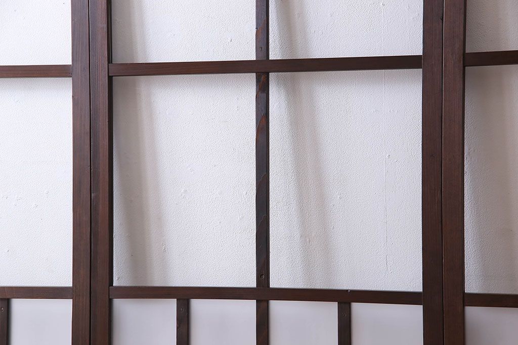 和製アンティーク　和モダンなガラス戸(引き戸、格子戸)4枚セット