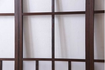 和製アンティーク　和モダンなガラス戸(引き戸、格子戸)4枚セット