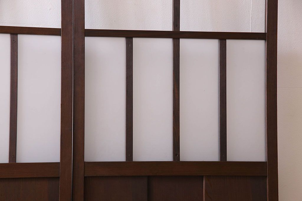 和製アンティーク　和モダンなガラス戸(引き戸、格子戸)4枚セット