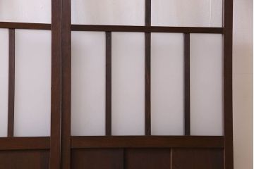 和製アンティーク　和モダンなガラス戸(引き戸、格子戸)4枚セット