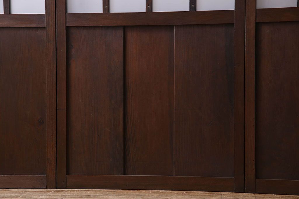 和製アンティーク　和モダンなガラス戸(引き戸、格子戸)4枚セット