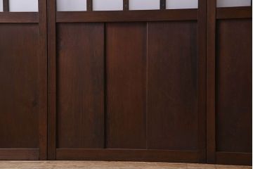 和製アンティーク　和モダンなガラス戸(引き戸、格子戸)4枚セット