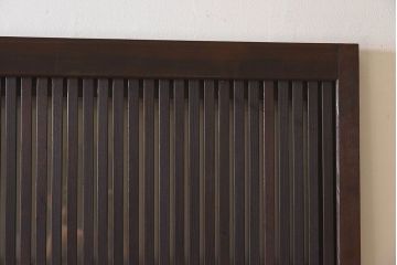 和製アンティーク　細かな格子が美しい　ガラス入り格子戸(引き戸、ガラス戸)(1)