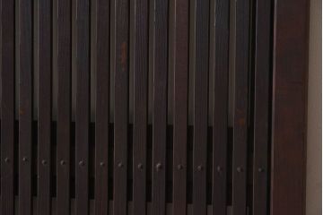 和製アンティーク　細かな格子が美しい　ガラス入り格子戸(引き戸、ガラス戸)(1)