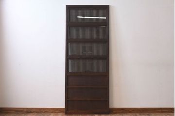 和製アンティーク　細かな格子が美しい　ガラス入り格子戸(引き戸、ガラス戸)(1)