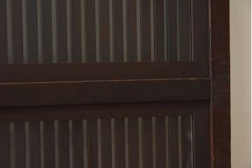 和製アンティーク　細かな格子が美しい　ガラス入り格子戸(引き戸、ガラス戸)(1)