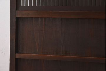 和製アンティーク　細かな格子が美しい　ガラス入り格子戸(引き戸、ガラス戸)(1)