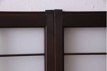 和製アンティーク　格子のデザインが素敵なデザインのガラス戸(ガラス帯戸、窓、引き戸)4枚セット